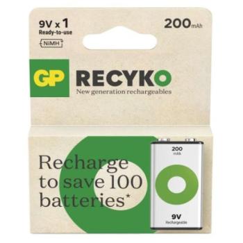 GP ReCyko NiMH Akkumulátor 6HR61 (9V) 200mAh kép
