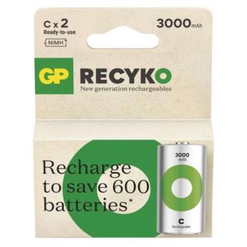GP ReCyko NiMH Akkumulátor HR14 (C) 3000mAh 2db kép