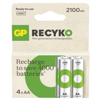 GP ReCyko NiMH Akkumulátor HR6 (AA) 2100mAh 4db, 1,2V, B25214 kép