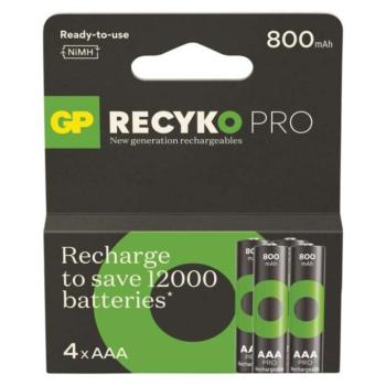 GP ReCyko Pro NiMH Akkumulátor HR03 (AAA) 4db, 1,2V, B26184 kép