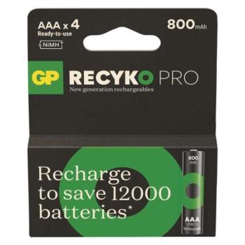 GP ReCyko Pro NiMH Akkumulátor HR03 (AAA) 4db kép