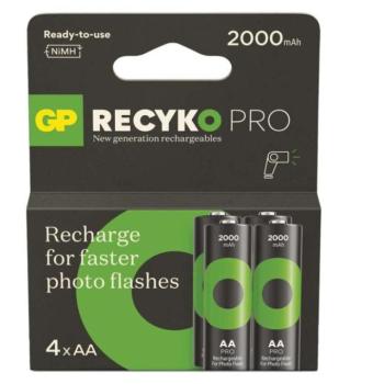GP ReCyko Pro Photo Flash NiMH Akkumulátor HR6 (AA) 4db, 1,2V, B2629 kép