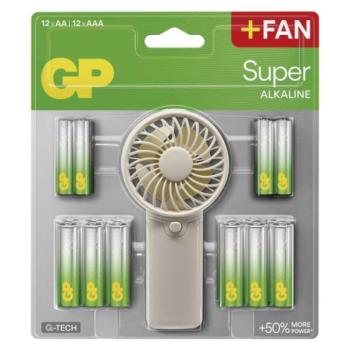 GP Super Alkáli elem AA 12db + AAA 12db + Ventilátor kép