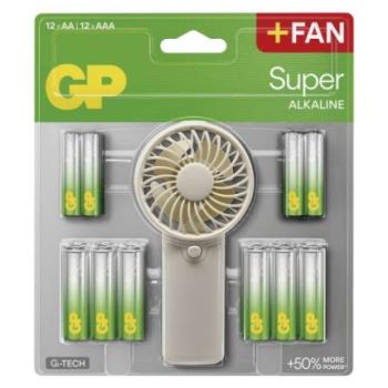 GP Super Alkáli elem AA 12db + AAA 12db + Ventilátor kép