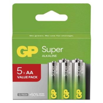 GP Super Alkáli elem AA 5db, 1,5V, B01215 kép