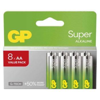 GP Super Alkáli elem AA 8db, 1,5V, B01238