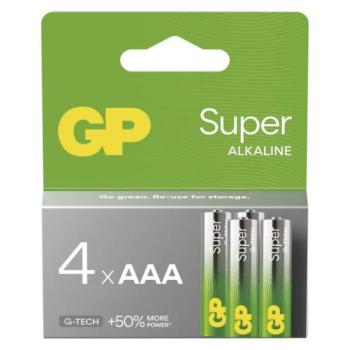 GP Super Alkáli elem AAA 4db kép