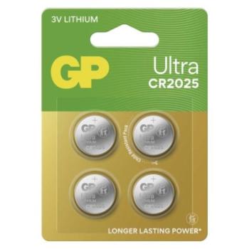 GP Ultra Lítium gombelem CR2025 4db/bliszter kép