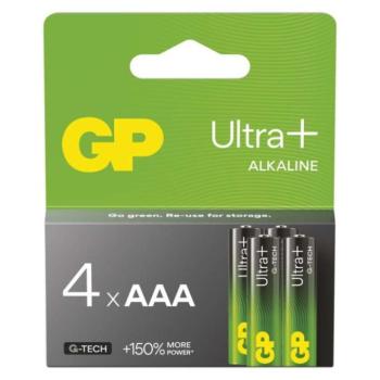 GP Ultra Plus Alkáli elem AAA 4db, 1,5V, B03114 kép