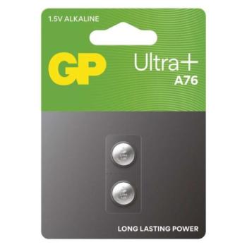 GP Ultra Plus Alkáli gombelem LR44 (A76F) 2db/bliszter, 1,5V, B13763UP kép