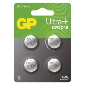 GP Ultra plus Lítium gombelem CR2016 4db/bliszter, 3V, B32164 kép