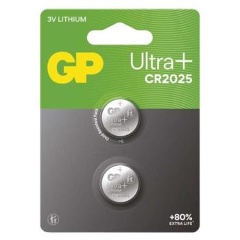 GP Ultra plus Lítium gombelem CR2025 2db/bliszter, 3V, B15253UP kép