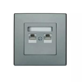 GPK-2L Dupla RJ45 számítógép-aljzat inox kép