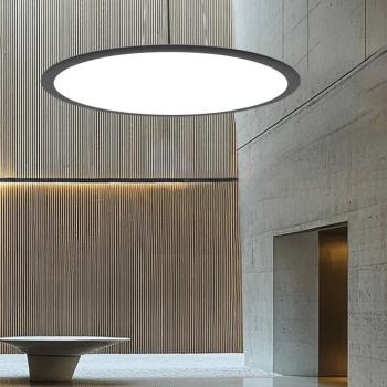 Grande LED lógó lámpa, fekete, Ø 60 cm, fém, CCT kép