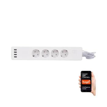 Greenlux Hosszabbító kábel kapcsolóval 1,8 m + 4x USB/Wi-Fi Tuya SCHUKO kép