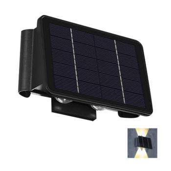 Greenlux LED Napelemes fali lámpa 4xLED/1,5W/3,7V 1500 mAh IP54 fekete kép