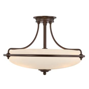Griffin mennyezeti lámpa, távolságtartóval, Ø 53 cm, bronz/opál kép