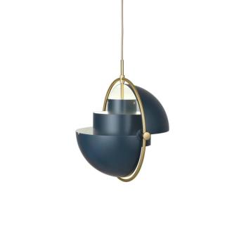 GUBI függőlámpa Multi-Lite, Ø 36 cm, sárgaréz/sötétkék kép