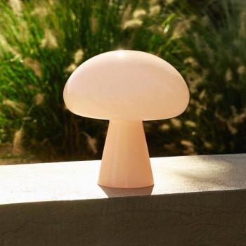 Gubi LED tölthető asztali világítás Obello, púderrózsaszín, IP44, üveg kép
