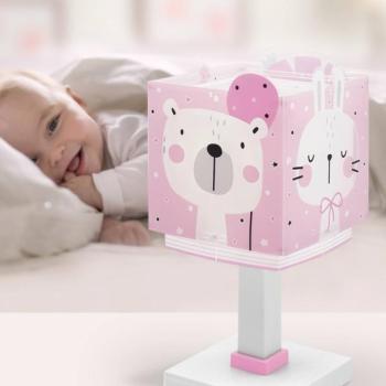 Gyerek-asztali lámpa Baby Jungle, rózsaszín, G4, szélesség 14 cm kép
