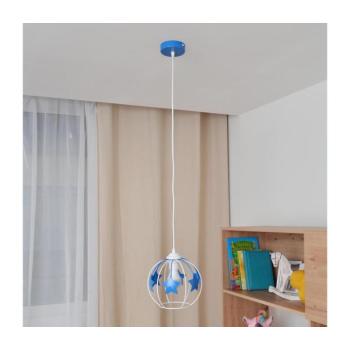 Gyerek csillár zsinóron STARS 1xE27/15W/230V kék/fehér W-KM 1385/1 WT+BL kép