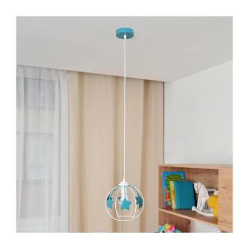 Gyerek csillár zsinóron STARS 1xE27/15W/230V türkiz/fehér W-KM 1385/1 WT+TRQ kép