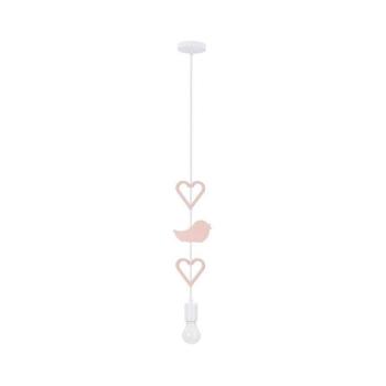Gyerek függeszték zsinóron HEART 1xE27/20W/230V rózsaszín/fehér 31-12111 kép