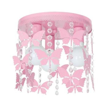 Gyerek mennyezeti lámpa ELZA butterflies 3xE27/60W/230V rózsaszín MLP1165 kép