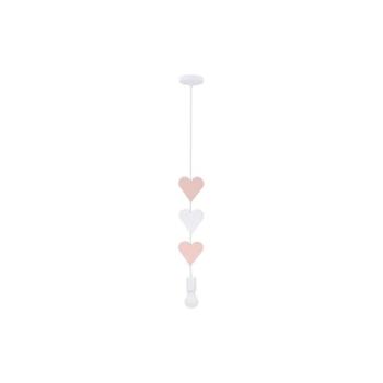 Gyerekcsillár zsinóron HEART 1xE27/20W/230V rózsaszín/fehér 31-12142 kép