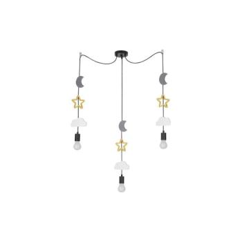 Gyermek csillár zsinóron TRIO 3xE27/20W/230V szürke/sárga/fehér 33-24435 kép