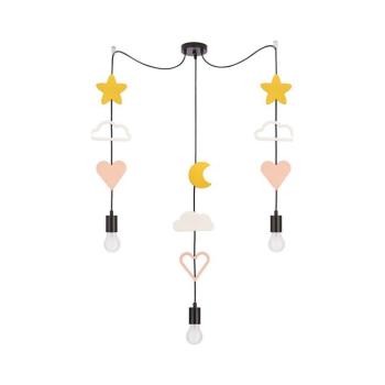 Gyermek függőlámpa zsinóron TRIO 3xE27/20W/230V sárga/fehér/rózsaszín 33-27542 kép