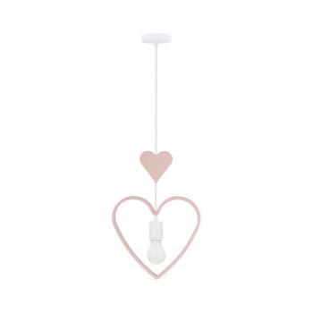 Gyermek zsinóros csillár HEART 1xE27/20W/230V rózsaszín/fehér 31-12104 kép