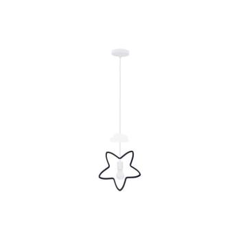 Gyermek zsinóros függőlámpa STARS 1xE27/20W/230V fekete/fehér 31-12005 kép