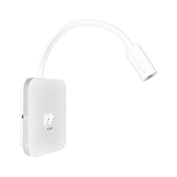 Hajlítható fali lámpa USB-porttal, BASE LED/8W + LED/2W/230V, fehér ML6351 kép