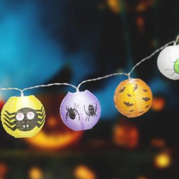 Halloween-i lampion fényfüzér – 7,5 x 110 cm – 2 x AA elemes kép