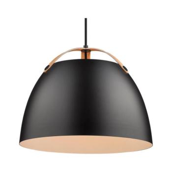 Halo Design 734887 - Zsinóros függőlámpa OSLO 1xE27/40W/230V Ø 40 cm fekete/tölgy 734887