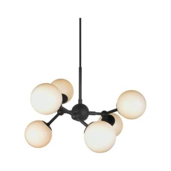 Halo Design 736546 - Kábeles csillár ATOM 6xG9/28W/230V átm. 45 cm fekete/fehér 736546 kép