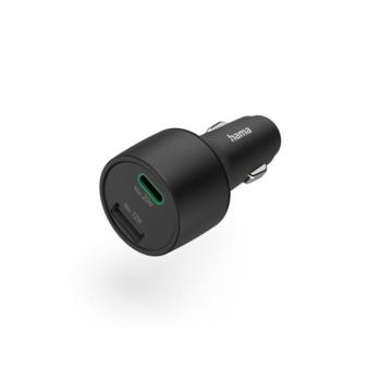 HAMA 201690, FIC E3 AUTÓS TÖLTŐ USB A + TYPE-C, (PD,QC) 32W