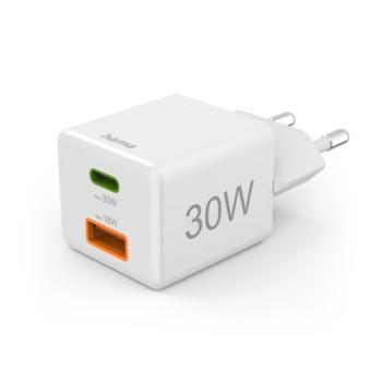 HAMA 201992, UNIVERZÁLIS HÁLÓZATI USB & TYPE-C MINI TÖLTŐ,"PD/QC" (30W), FEHÉR kép