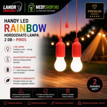 Handy LED Rainbow hordozható lámpa 2 db – Piros kép
