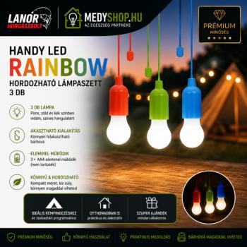 Handy LED Rainbow hordozható lámpaszett 3 db – vegyes színek