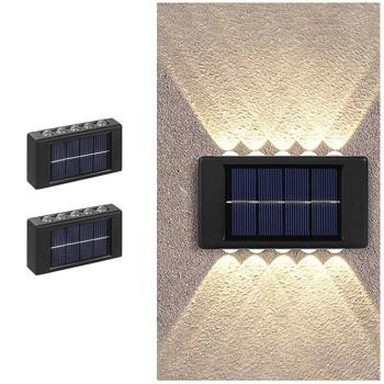Hangulatos, kültéri fali lámpa szett napelemmel – 2 db 10 LED-es dekor szolár lámpa (BBV)