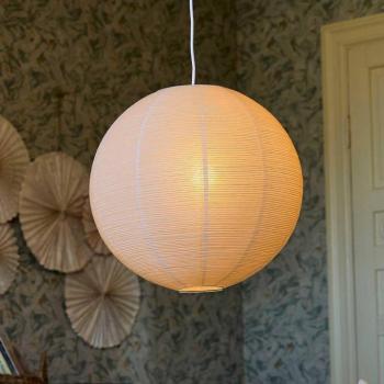 Haru lógó világítás, bézs, Ø 50 cm, papír, E27, fehér kábel
