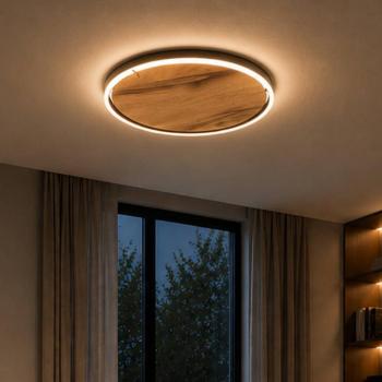 Havana M LED mennyezeti világítás, tölgyfa/fém, Ø 57 cm kép
