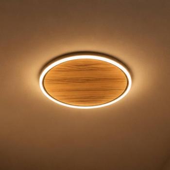 Havana S LED mennyezeti világítás, tölgyfa/fém, Ø 38 cm