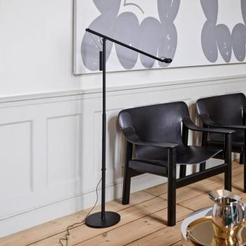 HAY Fifty-Fifty LED álló lámpa, fekete, magasság 135 cm, dimmelhető kép