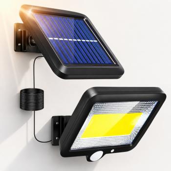 HAYAMI KL25-259 napelemes COB LED fali lámpa – mozgásérzékelős kültéri szolár világítás (BBD) kép