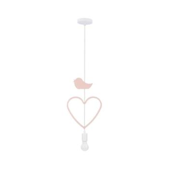 HEART gyermek függőlámpa zsinóron 1xE27/20W/230V rózsaszín/fehér 31-12098 kép
