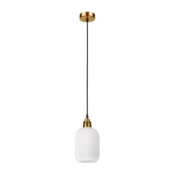 HECTOR zsinóros csillár 1xE27/15W/230V fehér/sárgaréz, átm. 14 cm LM-1.297/A kép