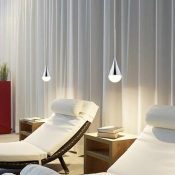 Helestra LED függő világítás DUC, króm, IP44, Ø 7 cm kép